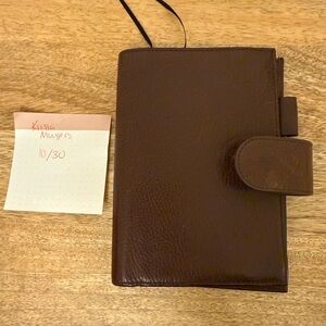 Brown Leather Home Office Planner
